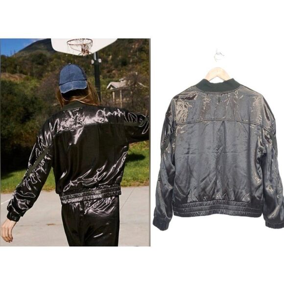 Free People Movement Relay Zip Up Satin Knit Collared Jacket - Picture 10 of 15